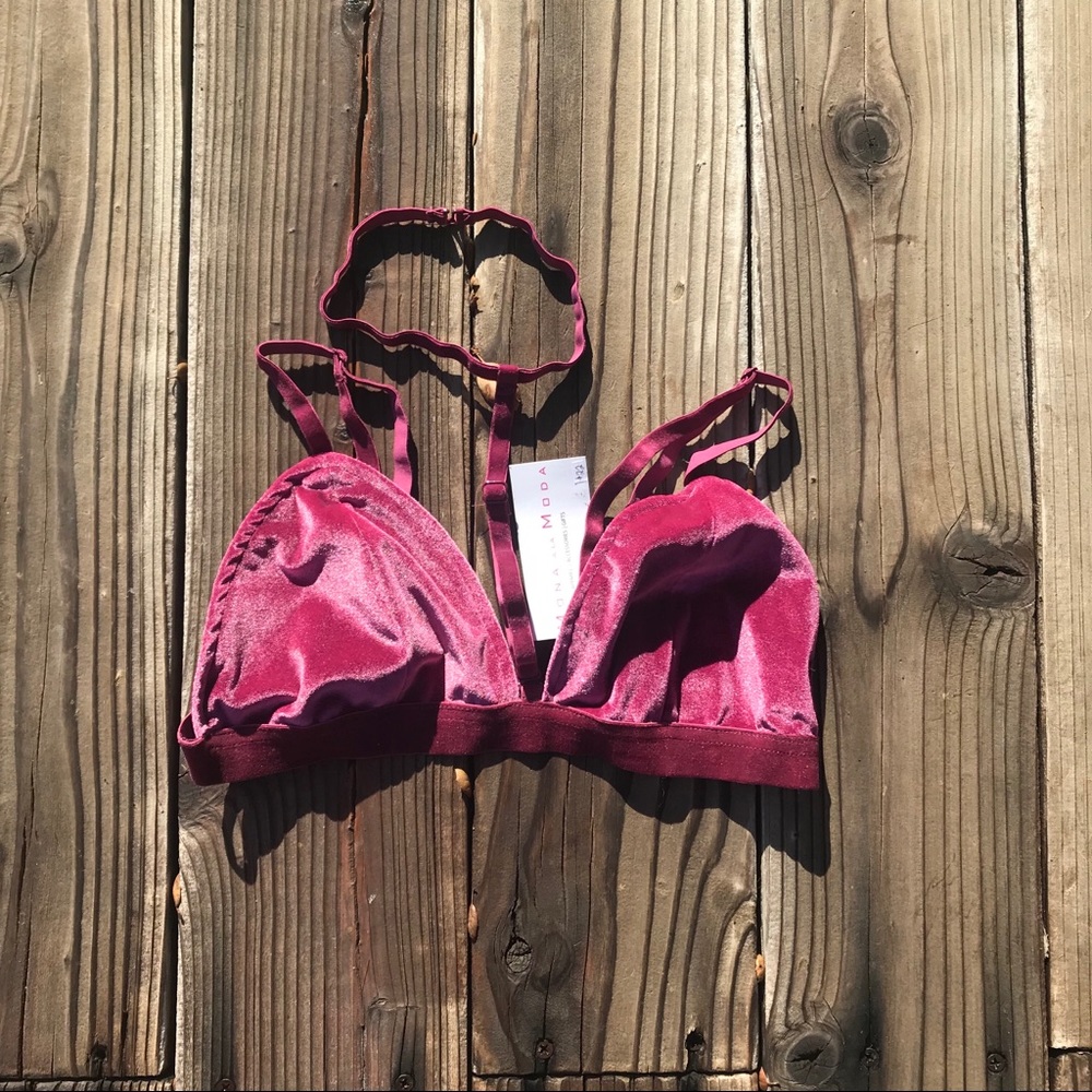 NEW. velvet berry bralette